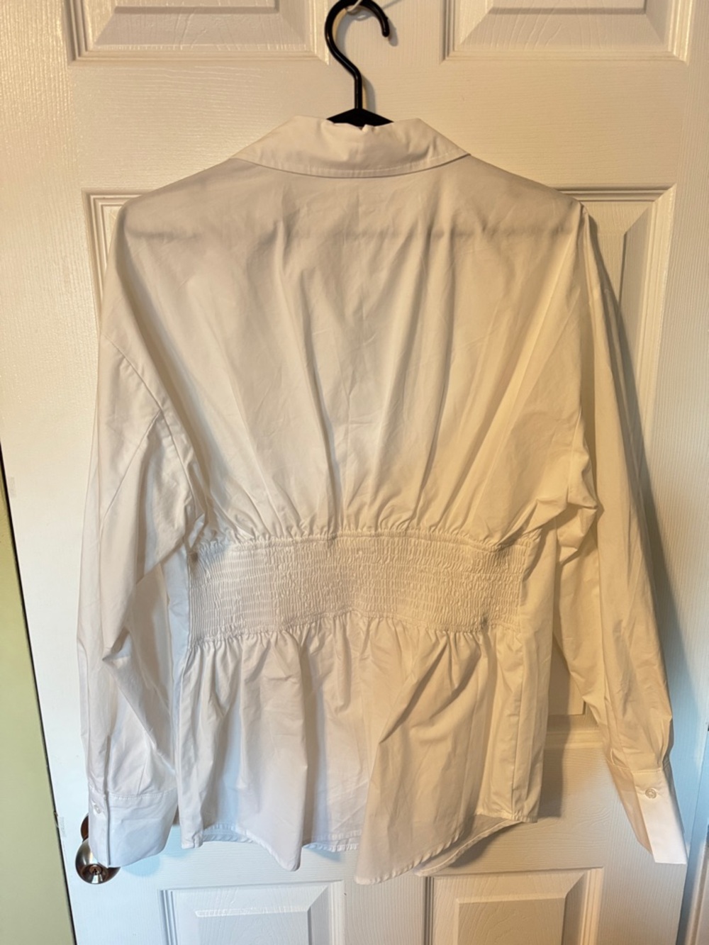 Dynaite White Button Up Ruched Back Shirt - Picture 4 of 4